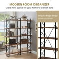 thumbnail image 4 of 5 Tier Industrial Bookshelf, Double Wide Wood Bookshelf with Metal Frame, Rustic Etagere Bookcase Book Shelf, Vintage Storage Rack with Open Shelves for Living Room, Bedroom, Study, Rustic Brown, 4 of 9