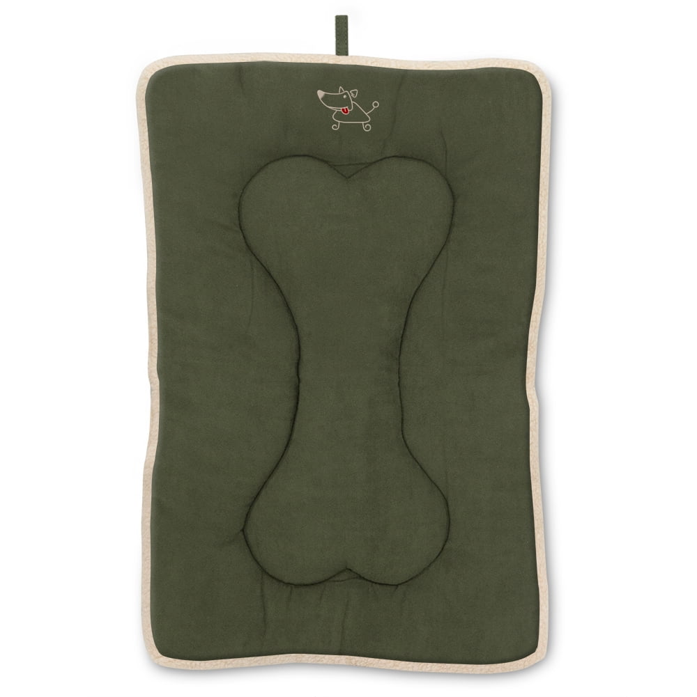 Best Pet Supplies Heavy Duty Pet Crate Mat - Olive Green, Double Sided & Machine Washable, Large (36 x 23 x 2 inches)