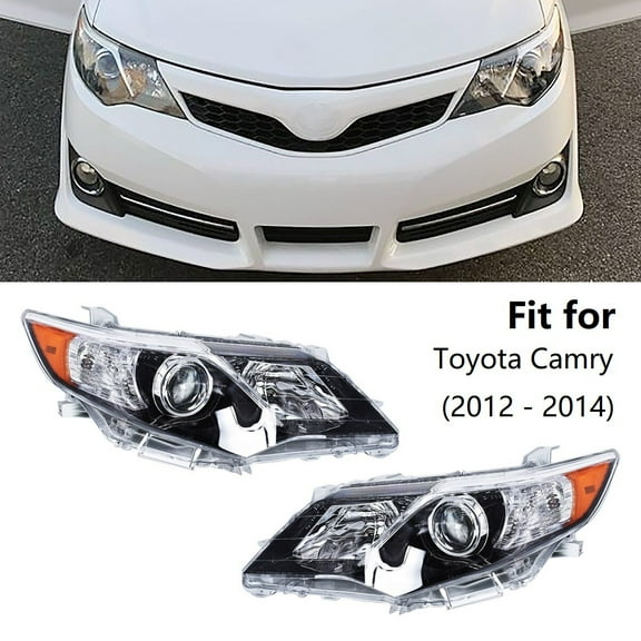 Fit for Toyota Camry 2012-2014 Headlight Headlamp Housing Assemblies (2-Pcs, without Bulbs)