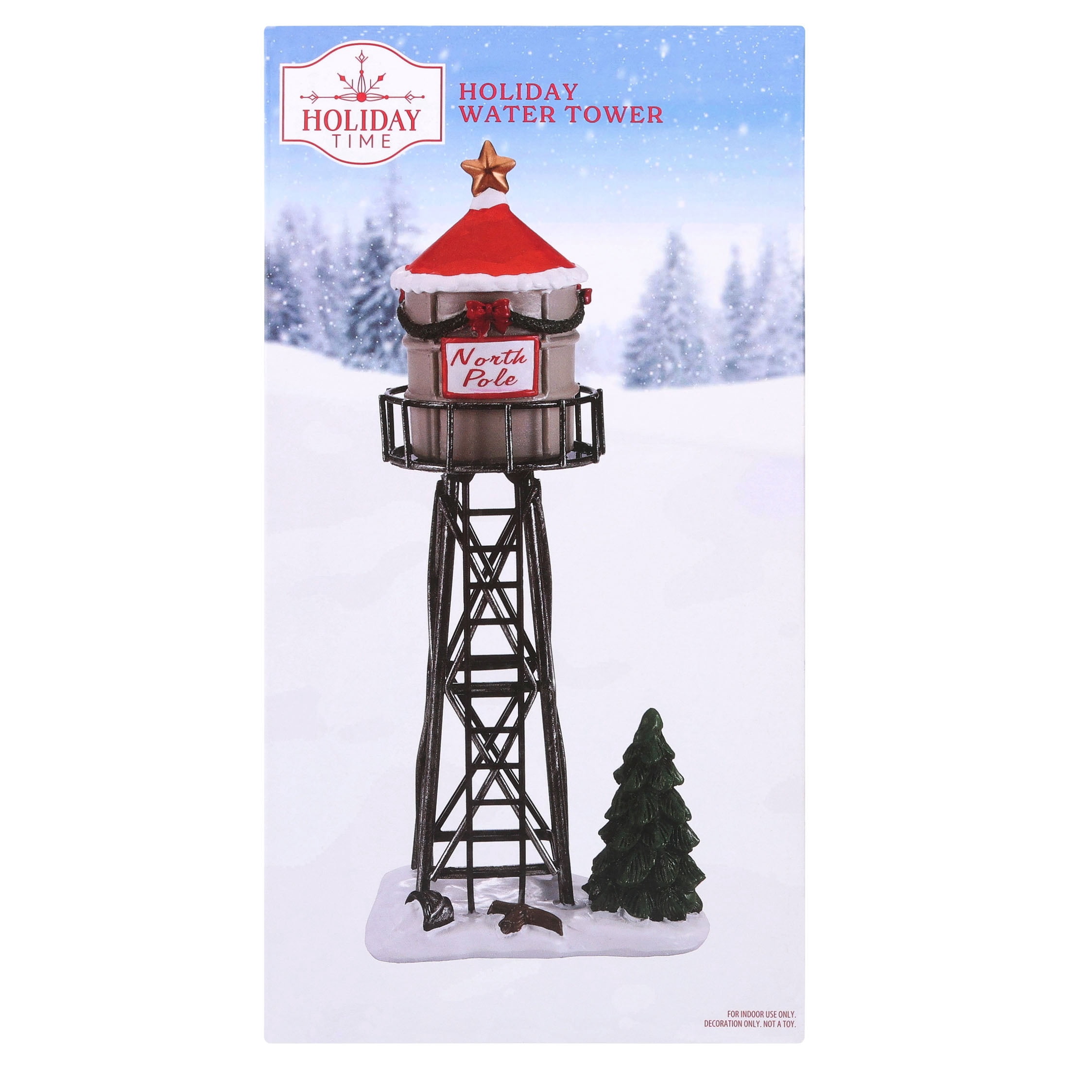 Holiday Water Tower Christmas Village Accessory, Multicolor, 7.62", by Holiday Time