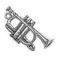 thumbnail image 1 of Sterling Silver 24" .8mm Box Chain 3D Instrument French Trumpet Pendant Necklace, 1 of 2