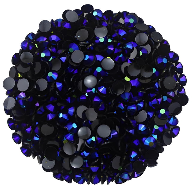 2250 piezas SS16 0.157 in AB diamantes de imitación planos para uñas, manualidades, purpurina, gemas redondas, cristales, ropa, zapatos (zafiro de fondo negro AB)