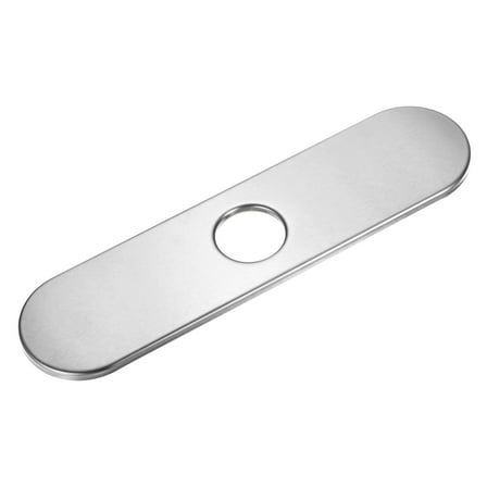 Faucet Deck Plate, 10" 304 Stainless Steel Oval Hole Cover Escutcheon Deck Plate for Bathroom/Kitchen Sink [Brushed Silver Tone]