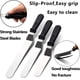thumbnail image 3 of Espátula de glaseado de metal de acero inoxidable para decoración de pasteles de cocina, juego de 3 espátulas de glaseado en ángulo Sorxine con hoja de 6", 8", 10" (negro 2) Ormromra JQWJ084, 3 of 4
