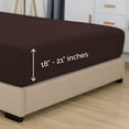 thumbnail image 2 of Elegant Comfort Extra Deep Pocket Single Fitted Sheet – 18-21 Inch Deep, Wrinkle-Free, Soft, Smart Pocket, Fits High Mattresses, California King, Chocolate Brown, 2 of 5
