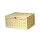 thumbnail image 4 of Cesta de almacenamiento con tapa, organizador para el hogar, marco de madera, cesto multiusos blanco, 4 of 9