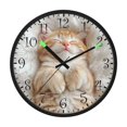 thumbnail image 2 of Voice Activated Clock with Glow Light 12 Inch Large Silent Wall Clock Battery Operated for Home Decor Cute Little Orange Cat, 2 of 8
