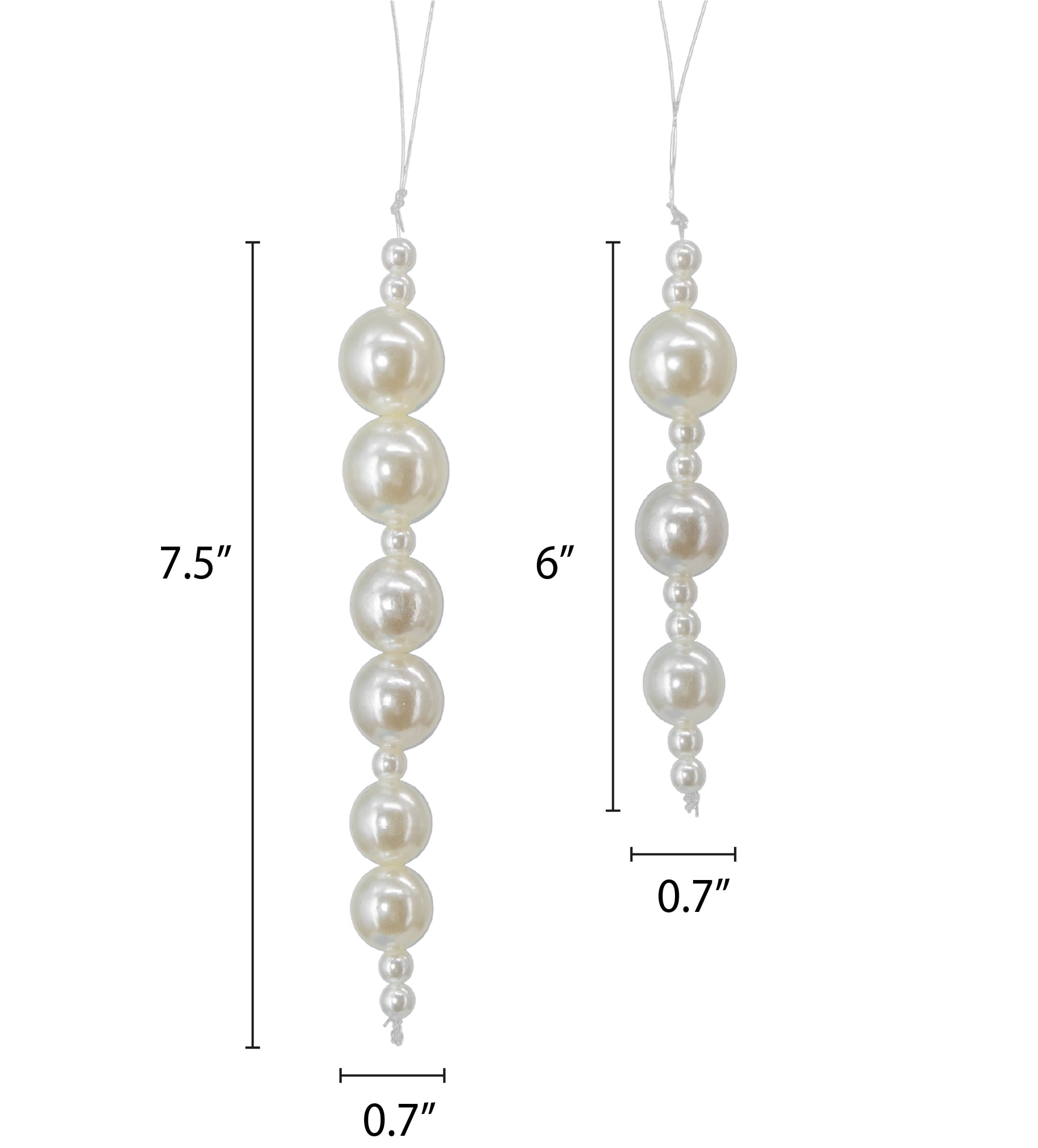 My Texas House 5-Count White Pearl Drop Christmas Ornaments