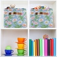 thumbnail image 6 of Yayeee 2 Pack Canvas Storage Basket with Handles for Shelves Fabric Bins Closet Organizer, Blue Floral, 6 of 8