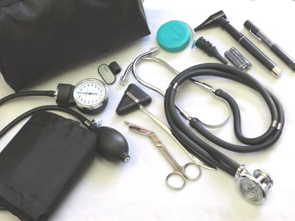 EMI Nurse Starter Kit Stethoscope Blood Pressure Monitor and More - 9 Pieces Total