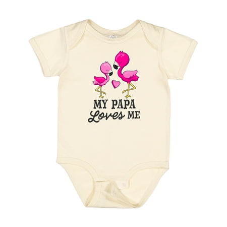 

Inktastic My Papa Loves Me with Two Flamingos Gift Baby Boy or Baby Girl Bodysuit