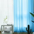 thumbnail image 7 of Sheer Curtains Living Room Rod Pocket Window Curtain Panels Bedroom Semi Sheer Voile Curtains Blue (55''Wx102''L,2 Panels), 7 of 7