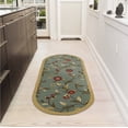 thumbnail image 2 of Ottomanson Non-Slip Hallway Runner Rug 20" x 59" Oval Perfect for High Traffic Areas, Seafoam Green Floral, 2 of 8