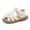 A01/White, variant on Meckior Toddler Girls Sandals PU leather Hollow Out Striped Patchwork Shoes for Little Kids