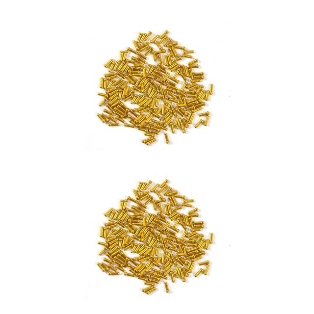 maskred Pack of 50 Brake Wires Aluminum Alloy Tail Caps Replacement Derailleur Shifter Cable Protector Ends Cycling Accessory Gold 2Set