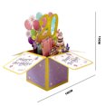 thumbnail image 2 of Visland Greeting Card Beautiful Eye-catching 3D Design Hollow Glitter Gift Giving Paper Three-dimensional Box Birthday Card Home Supply, 2 of 7