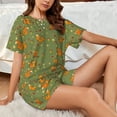 thumbnail image 6 of Bixox Women's Squirrel And Nuts Printed Pajama Set 2 Piece Lounge Set Top and Shorts Soft Pajamas, Shorts with Pockets, 6 of 7
