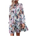 thumbnail image 2 of Lilgiuy Trendyable Women's Casual Spring/summer V-neck Long Sleeved Printed Dress for for Outdoor Activities, 2 of 5
