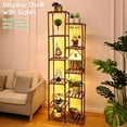 Plant Stand with Grow Lights, 10 Tier 11 Potted Wood Plant Shelf with