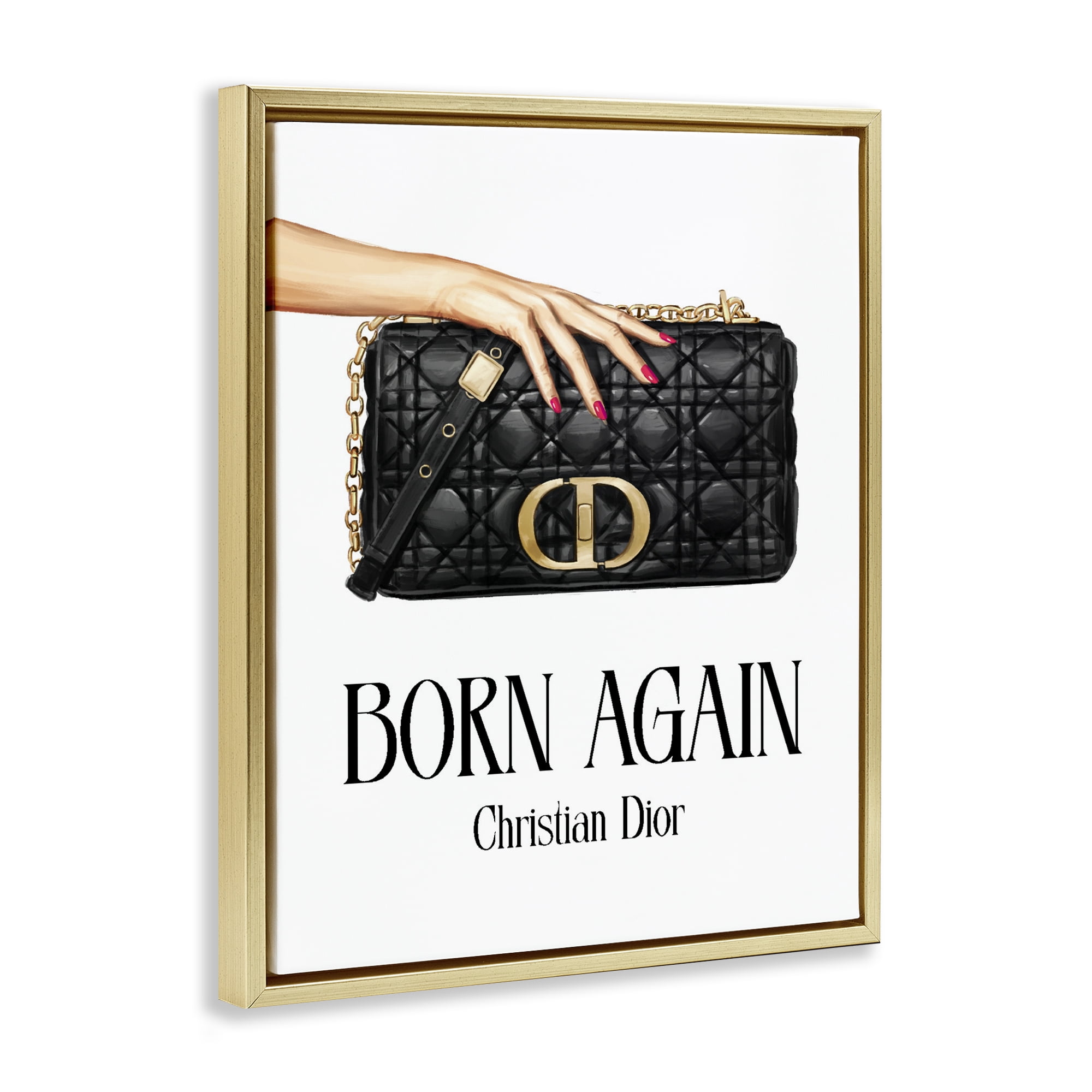Stupell Industries Born Again Christian Luxury Gold Framed Floater Canvas Wall Art, design by Ziwei Li
