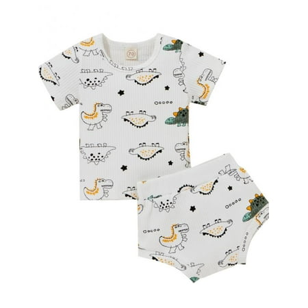 

Newborn Infant Baby Girl Boy Clothes Short Sleeve Tops T-Shirt+Shorts Pants Two Piece Outfits Set