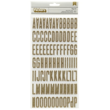 Shimelle Thickers Alpha Stickers 5.5"X11" 2/Sheets-Fitzgerald/Gold Glitter