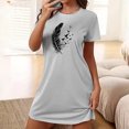 thumbnail image 2 of Lmnyox Women's Plus Size Nightgown Short Sleeve NIghtshirt Print Nightdress Loose Casual Sleepwear, 2 of 7