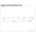 thumbnail image 2 of Kingston Brass BA2712PB Milano 18-Inch Single Towel Bar in Polished Brass, 2 of 5