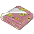 thumbnail image 2 of Cauagu Avocado And Sun Pattern Flannel Bed Blankets,Fleece Blanket Comfortable Air Conditioning Blanket for Sofa Bed Travel Couch & Living Room -50"x40", 2 of 8