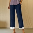 thumbnail image 5 of Summer Plus Size Casual Pants for Womens Fashion Elastic Waist High Waist Solid Color Ruffle Long Pants, 5 of 6