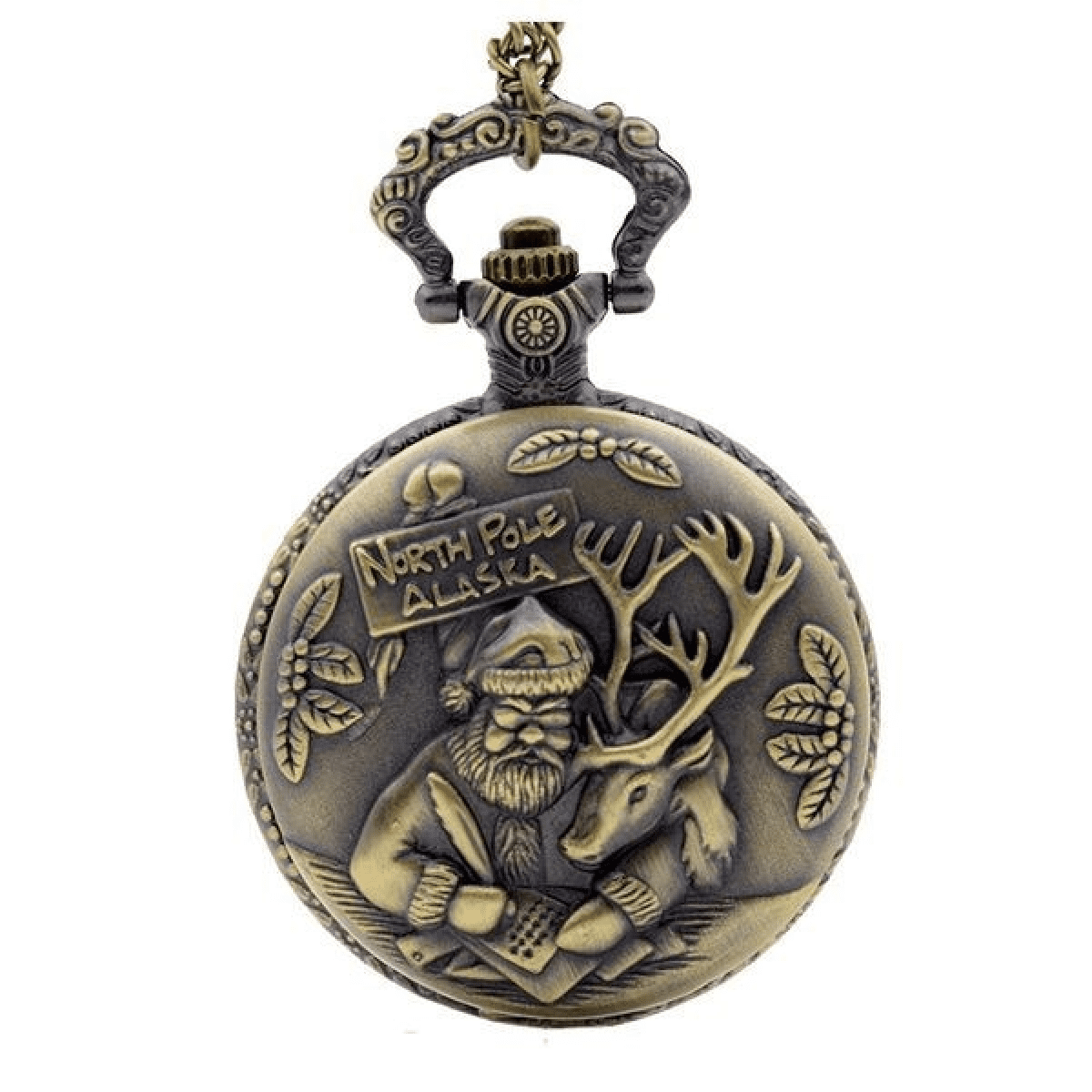 Vintage Quartz Pocket Watches Santa Claus Pocket Watches Chain Clock Kids GiftsGift Watch