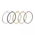 thumbnail image 4 of EOEMY Women Ladies Simple Large Round Circle Hoop Earrings Titanium Steel Jewelry Gift-Gold 60mm, 4 of 9