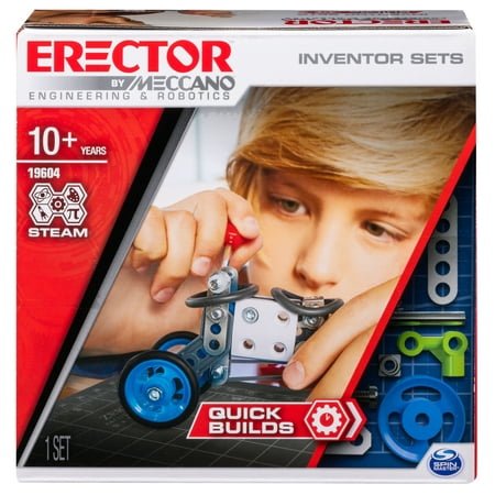 Erector by Meccano, Set 1, Quick Builds, S.T.E.A.M. Building Kit with Real Tools, for Ages 8 and