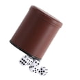 thumbnail image 4 of Vaso para dados de cuero sintético, superficie antideslizante, multifuncional, color rojo y marrón, para bares, fiestas nocturnas, clubes y familias., 4 of 8