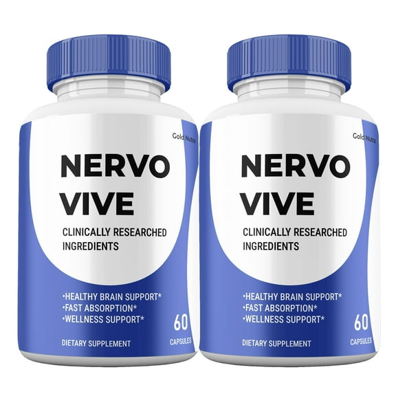 (2 Pack) Nervo Vive Capsules, Nervo Vive Supplement for Nerve Health, Advanced Maximum Strength Pills Cognitive and Brain, Premium Formula All Natural