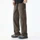 thumbnail image 1 of Ceisia Men's Gift Loose Straight-leg Minimalist Cargo Pants Mid-Rise Elastic Waist Snap Button Patchwork Stitching Pants, 1 of 8