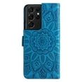 thumbnail image 3 of Allytechgroup Wallet Case for Samsung Galaxy S25 Ultra, Premium PU Leather Sunflower Embossed Flip Cover Hand Wrist Cards Holder Stand Shockproof Phone Case Cover for Galaxy S25 Ultra, Blue, 3 of 14
