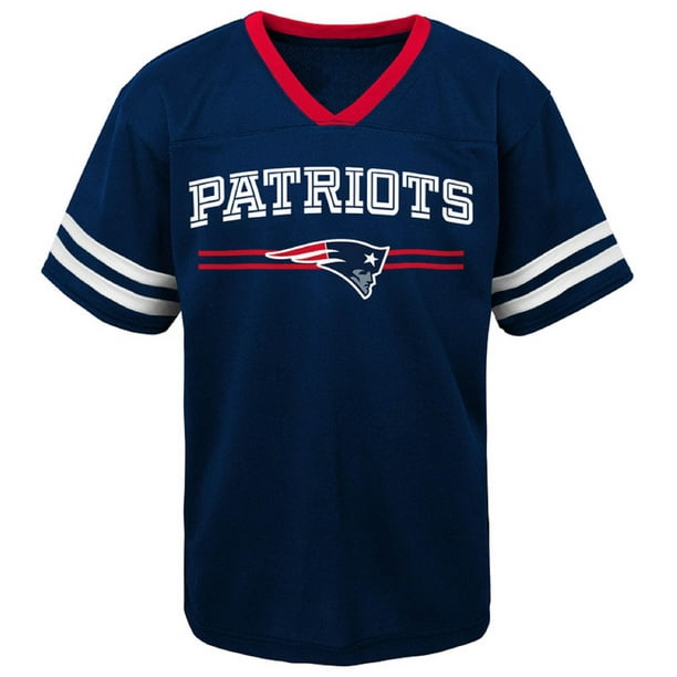 Toddler Navy New England Patriots Mesh Jersey V-Neck T-Shirt