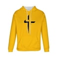 thumbnail image 6 of UVEASISHA Mens Fashion Hoodies Christian Cross Print Hooded Sweatshirt Drawstring Long Sleeve Pullover Tops Hipster Stylish Streetwear with Pocket Yellow L, 6 of 6