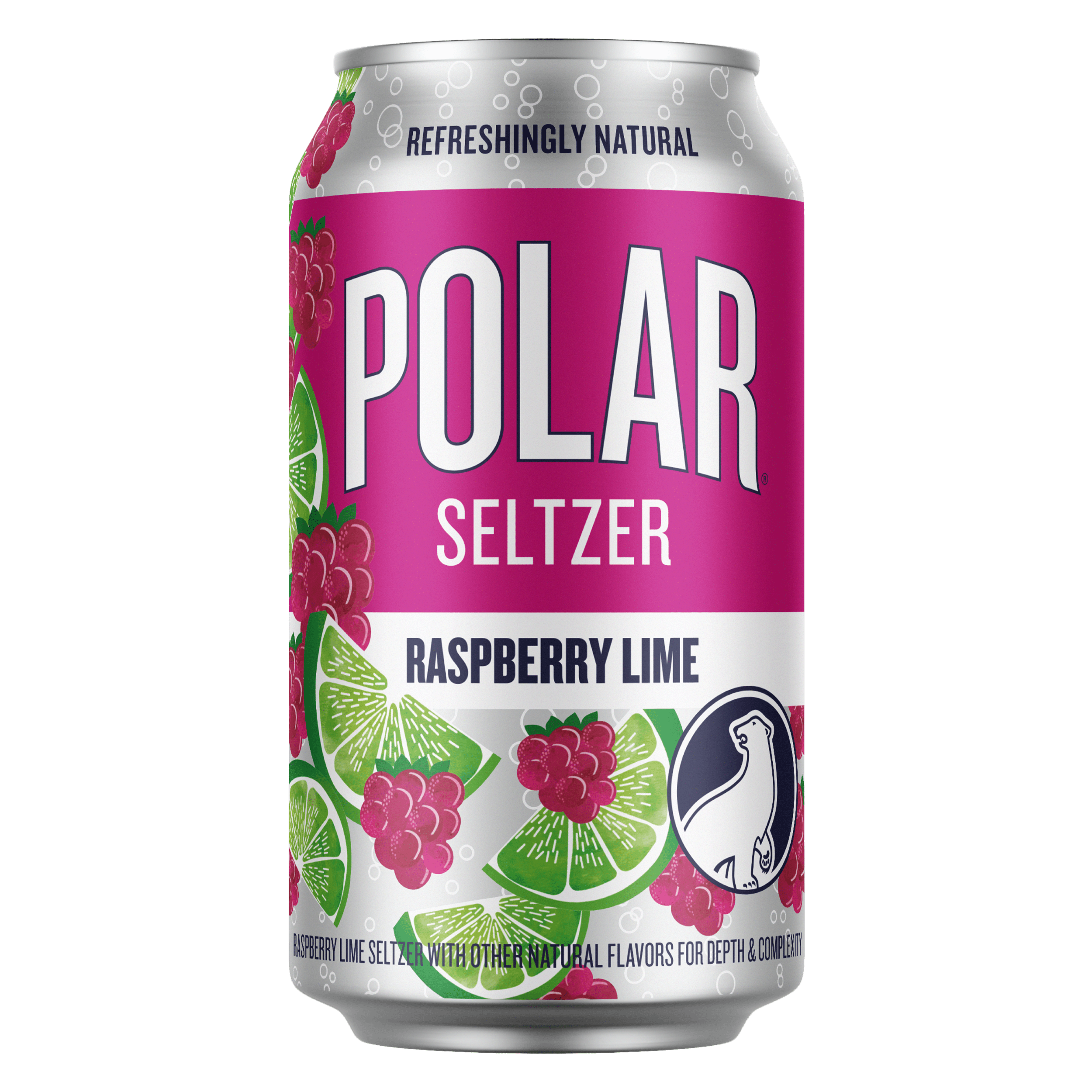 Polar Zero Calorie Raspberry Lime Sparkling Seltzer Water, 12 fl oz, 18 Pack Cans