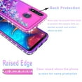 thumbnail image 4 of Motorola Moto E 2020 Phone Case, with [Tempered Glass Protector Included] Liquid Floating Glitter Quicksand Bling with Spot Diamond Cover - Pink/Purple, 4 of 6