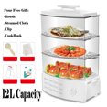 thumbnail image 1 of Electric Food Steamer Electric Steamer Steam Pot Home 12L Three-layer Multi-function Steam Box, 1 of 6