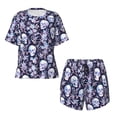 thumbnail image 2 of Yiaed Skull flower crystal Print Short Sleeve Pajama Sets for Women Casual Crew Neck 2 Piece Lounge Sets Women's Short-Sleeved Pajama-Medium, 2 of 5