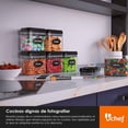 thumbnail image 4 of Juego de 6 Recipientes Herméticos para Almacenamiento de Alimentos. Contenedores de Plástico transparente con Tapas para Organización de Cocina y Despensa, Con etiquetas y marcador., 4 of 7