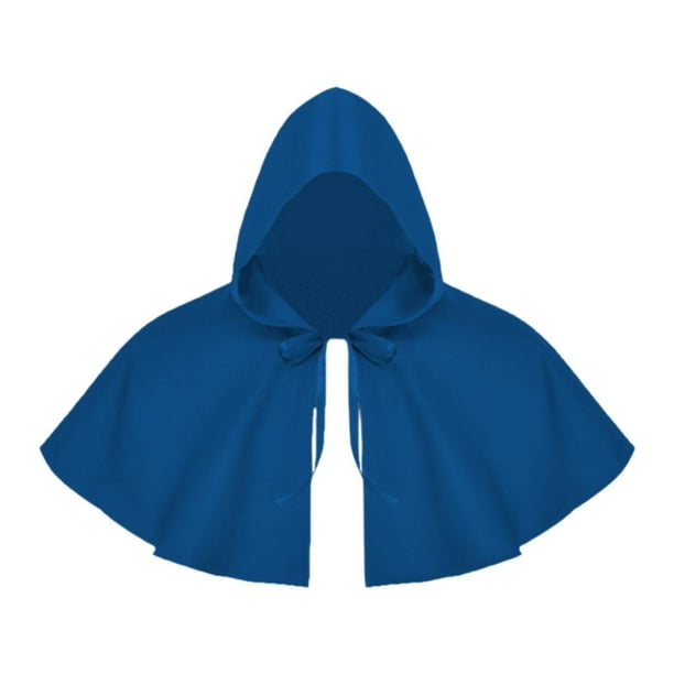 Capas de Halloween, disfraz de cosplay, accesorios de fiesta, mujeres, hombres, capucha, chal gótico azul