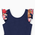thumbnail image 3 of PatPat Family Matching Sets Deep Blue Tee or Cross Strap Pink Floral High-Low Ruffle Hem Dress, 3 of 5