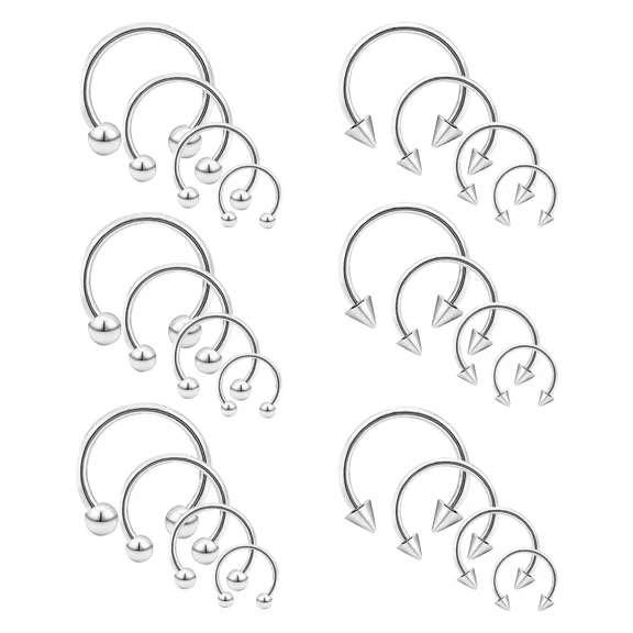 BodyJewelryOnline Circular Barbell Horseshoe Surgical Steel Earring Septum Piercing 14G 16G 8-24PK