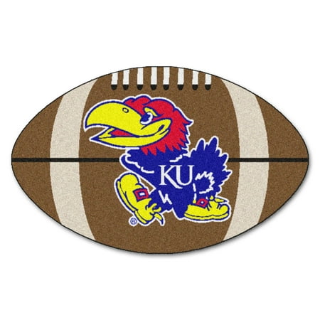 Kansas Jayhawks Mat - NCAA University of Kansas Jayhawks Football Shaped Mat Area Rug