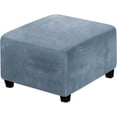 thumbnail image 1 of CNKOO Clearance Under 5$ Velvet Pouffe Cover   Square Ottoman Ottoman Slipcover Square Footstool Protector Storage Stool Ottoman Stretch with Elastic Bottom Feature Real Velvet Plush Fabr, 1 of 7