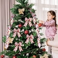 thumbnail image 5 of 2 Rolls Wired Ribbon Christmas Tree Burlap Ribbon Green Red Glitter Polka Dot Sparkly Christmas Tree Decoration DIY Bows Wreath 2.5 Inch X 6 Yard Per Roll, 5 of 6
